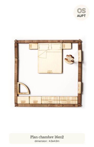plan chambre : exemples par surface de 9m2 à 30m2 9 plan d'une chambre de 16m2 réalisé avec le kit yoja