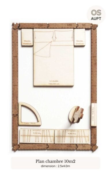 plan chambre : exemples par surface de 9m2 à 30m2 3 plan d'une chambre de 10m2 réalisé avec le kit yoja