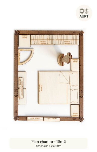plan chambre : exemples par surface de 9m2 à 30m2 5 plan d'une chambre de 12m2 réalisé avec le kit yoja