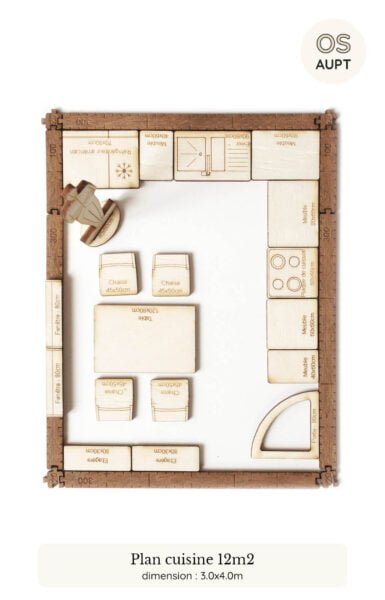 plan cuisine : exemples par surfaces de 4m2 à 16m2 10 plan d'une cuisine de 12m2 réalisé avec le kit yoja