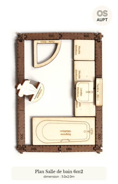 plan salle de bain : exemples par surface 3m2 à 14m2 5 plan d'une salle de bain de 6m2 réalisé avec le kit yoja