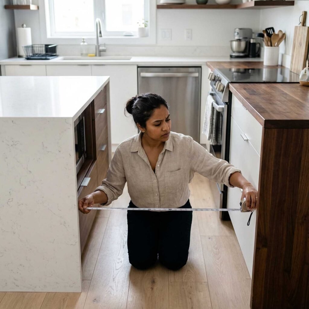 Dimensions minimales pour circuler dans une Cuisine