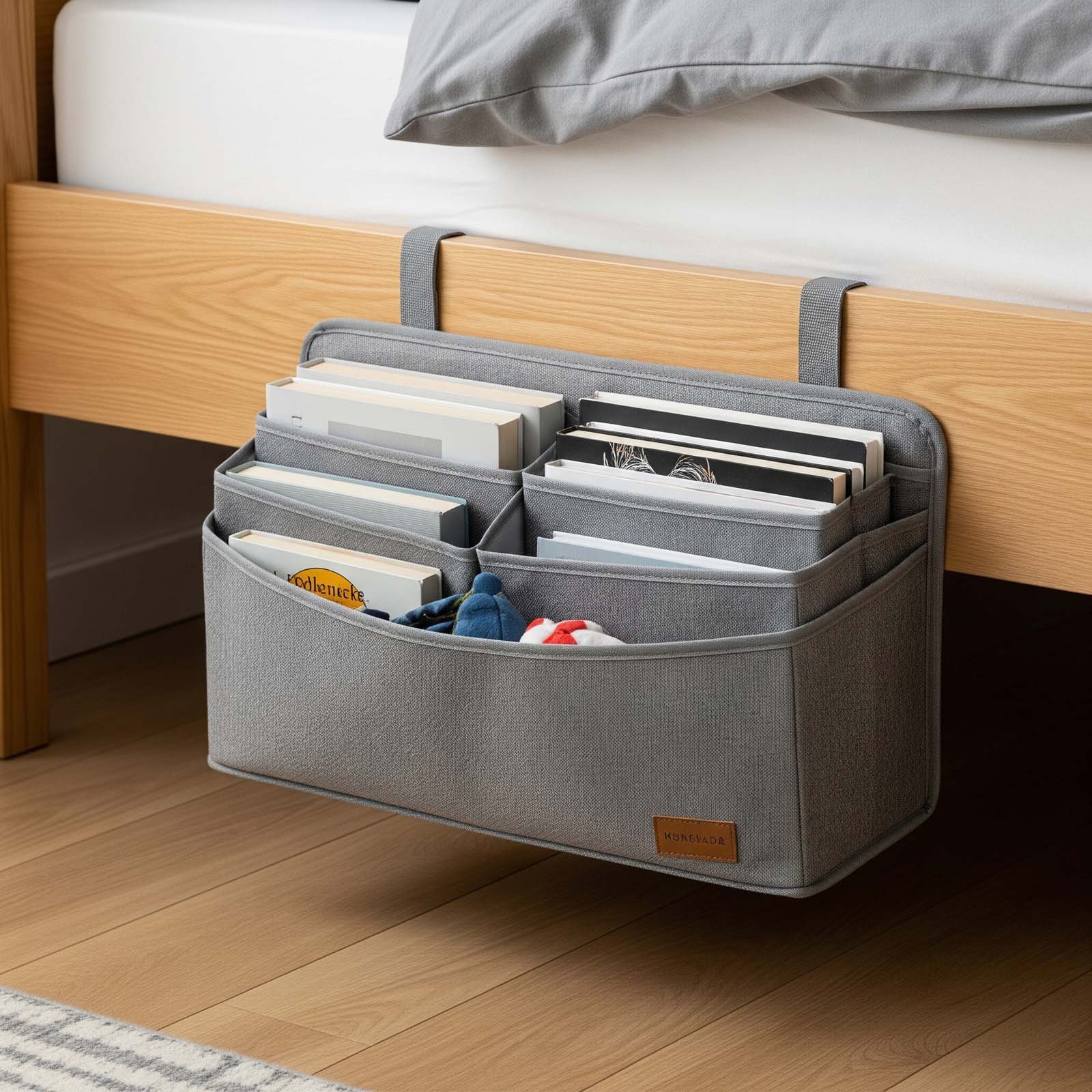 Idées de Rangement dans la Chambre : 15 Solutions Pratiques et Astuces 23 Rangement chambre : pochette de rangement pour un lit