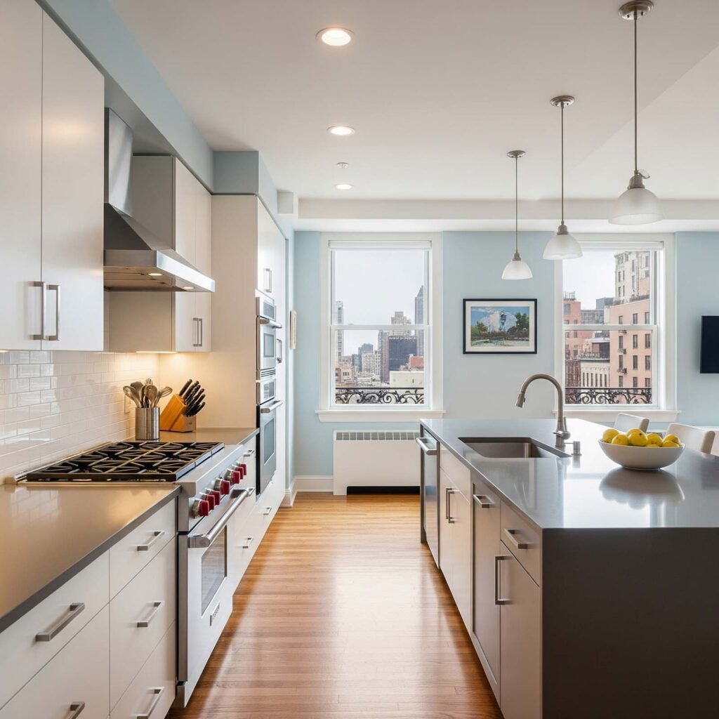 amenagement de cuisine avec Ilot central