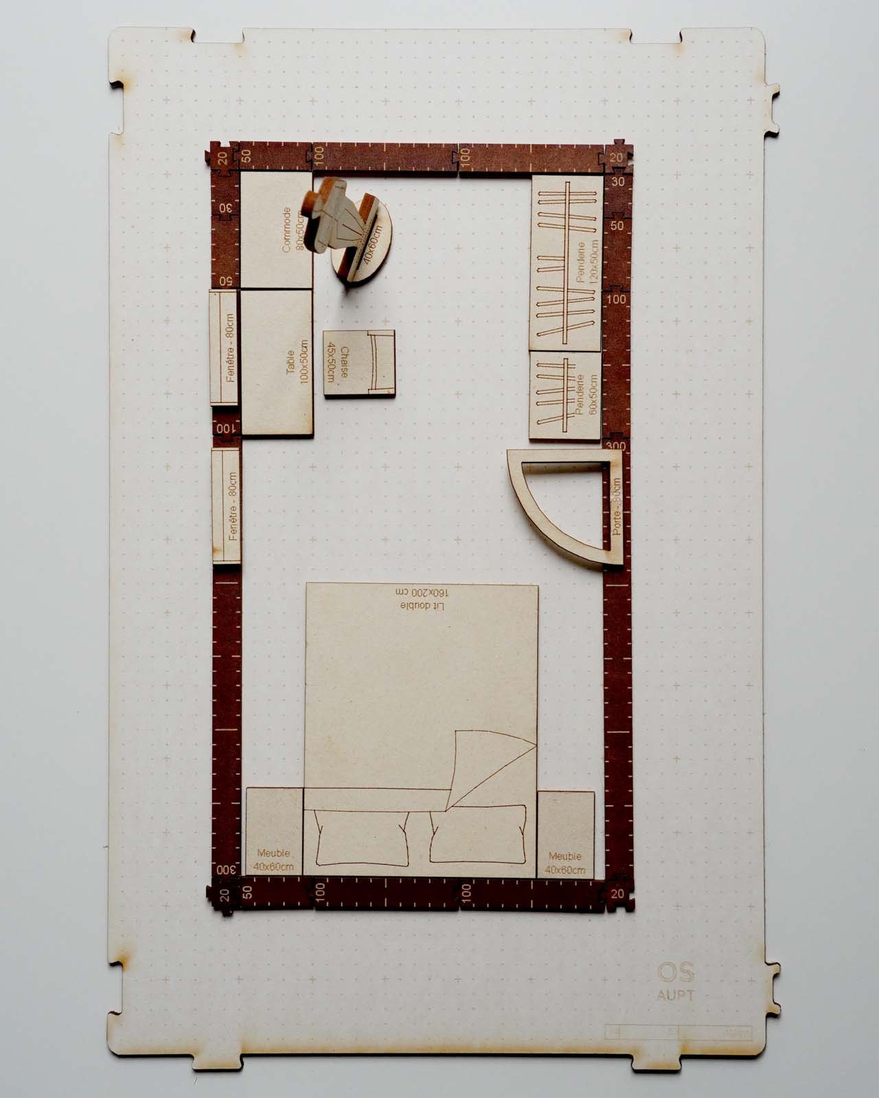 plan chambre 12m2 étroite avec un espace bureau