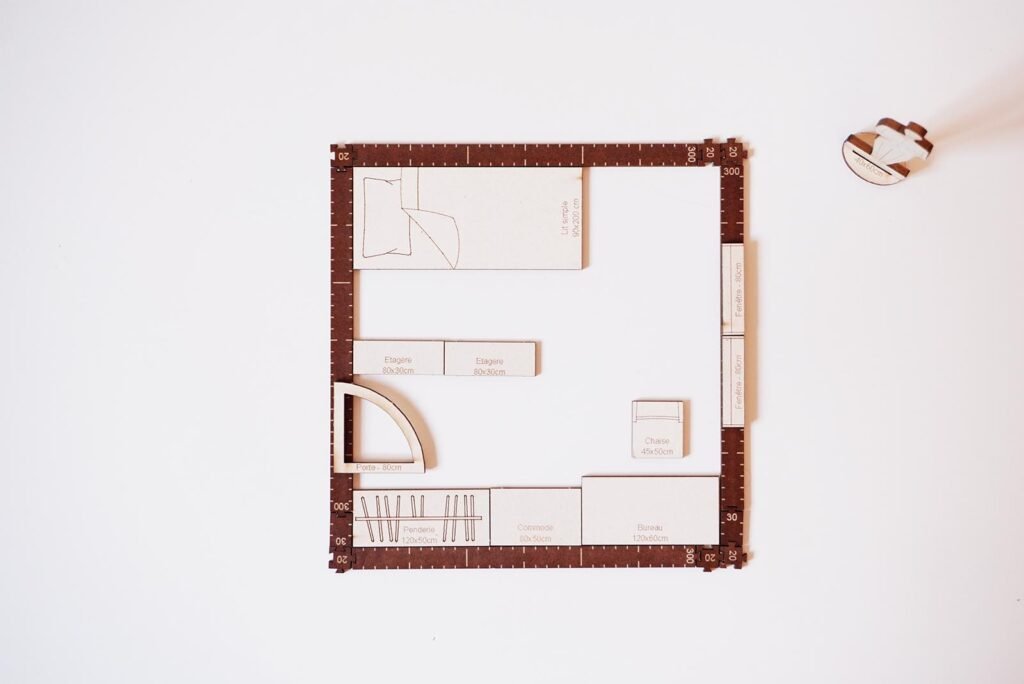 Plan Chambre 10m2 : Idées d'Aménagement avec Mesures 1 Plan Chambre 10m2 avec lit simple (3.3m x 3.2m)