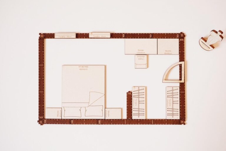 Plan Chambre 15m2 avec dressing et espace bureau (5.0m x 3.0m)