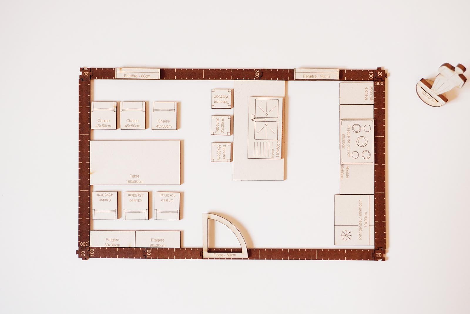 Plan Cuisine 15m2 avec Îlot central et espace repas (5.0m x 3.0m)