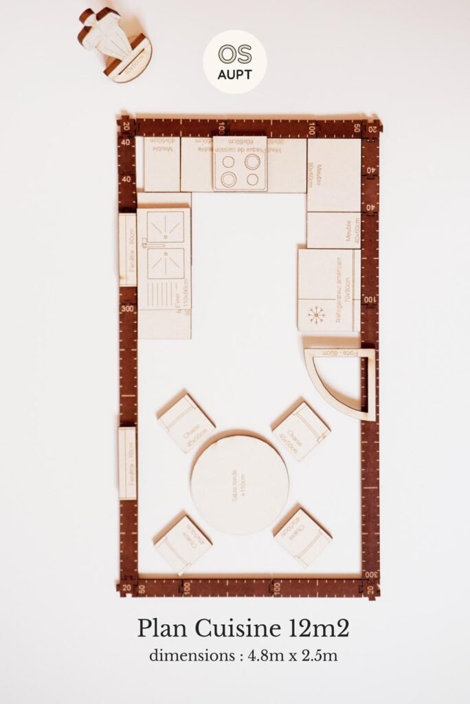 Plan Cuisine 12m2 en U avec espace repas