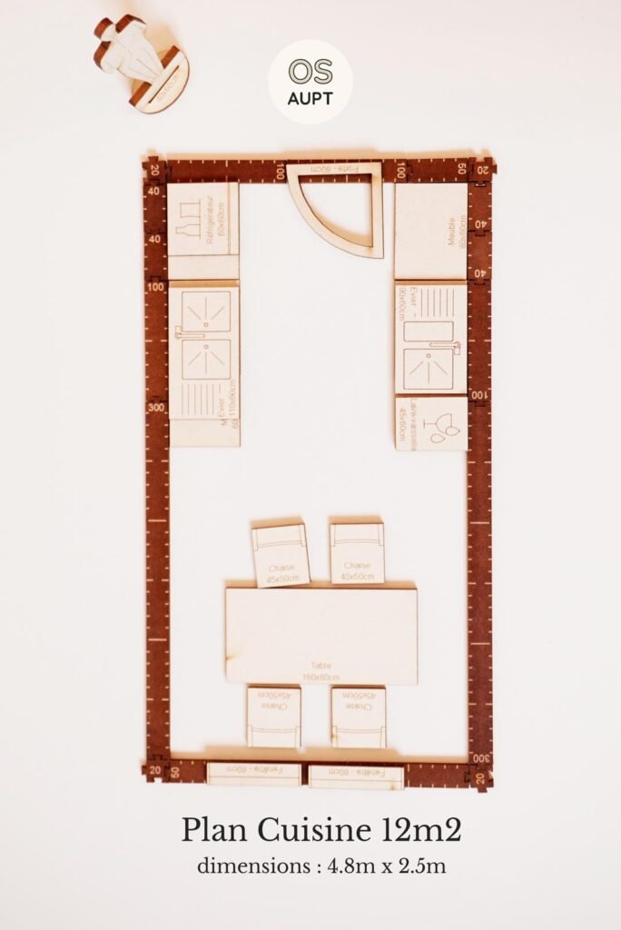 Plan Cuisine 12m2 parallèle avec espace repas