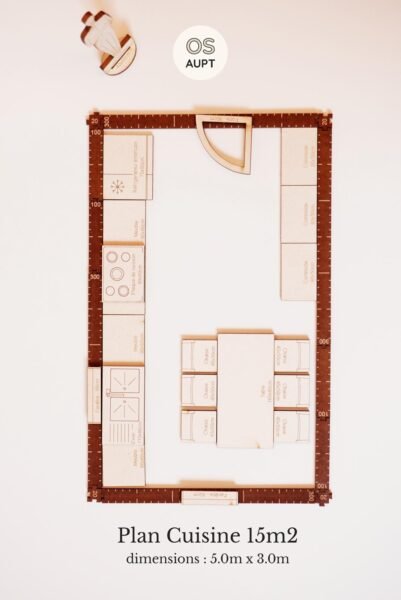 plan cuisine : exemples par surfaces de 4m2 à 16m2 13 plan cuisine 15m2 en i avec espace repas
