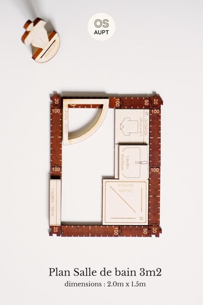 Plan Salle de Bain 3m2 avec douche
