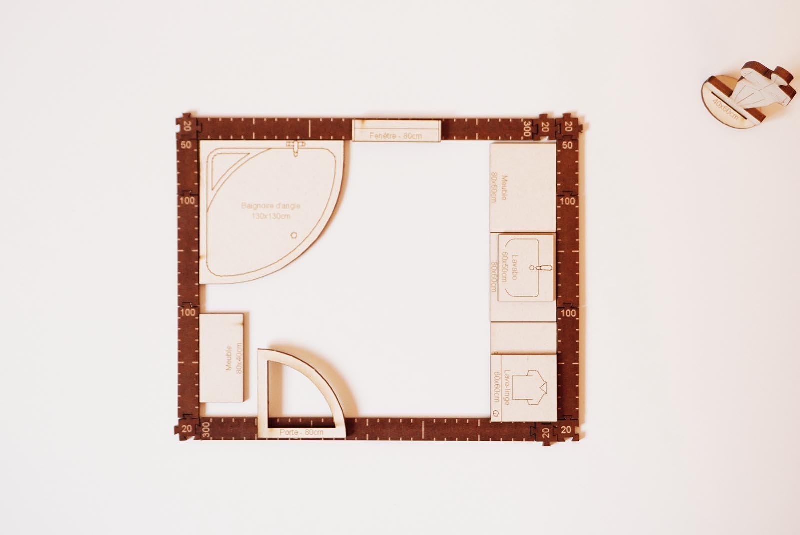 Plan Salle de Bain 8m2 avec baignoire d'angle (3.2m x 2.5m)