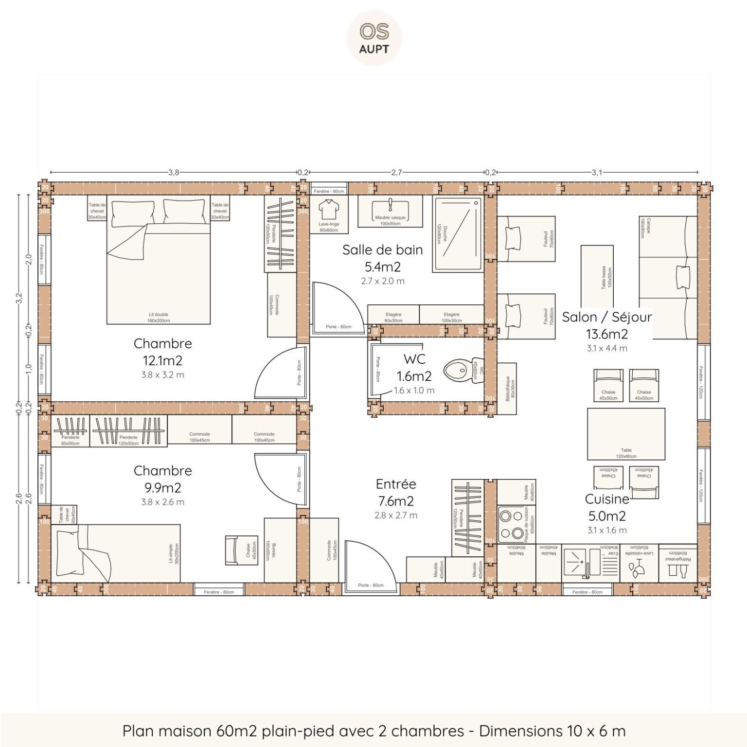 Sitemapcdatahttpsaramixel Thicoipeinfoplan Maison 60m2 2 Chambres 3dnull