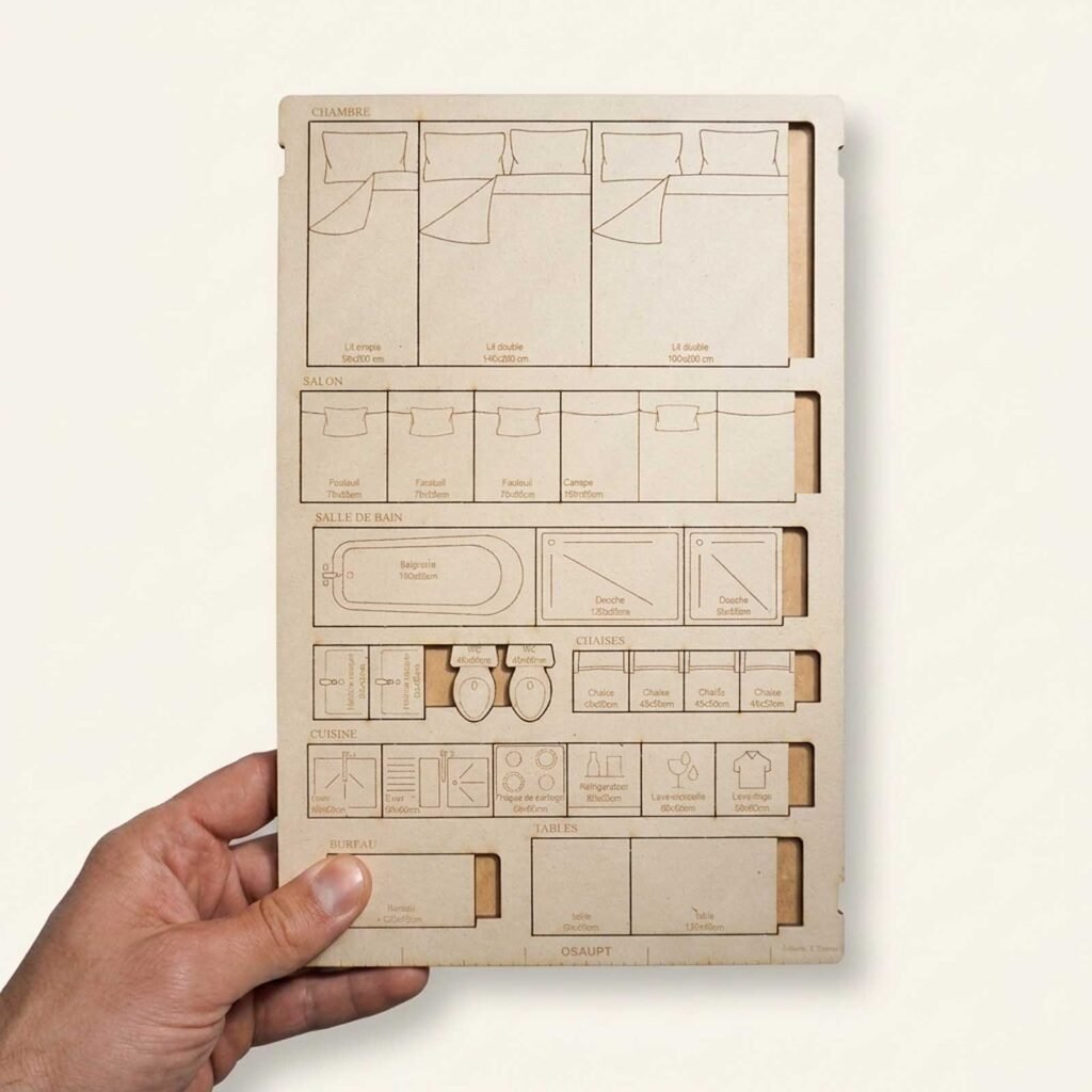 Rangement par planches : chaque planche regroupe les éléments par catégorie, pour retrouver ce qu’il vous faut en quelques secondes.