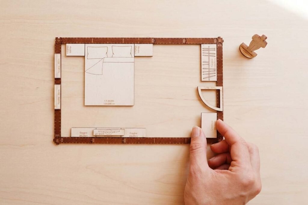 Le kit Yoja vue du haut avec une main qui manipule un élement