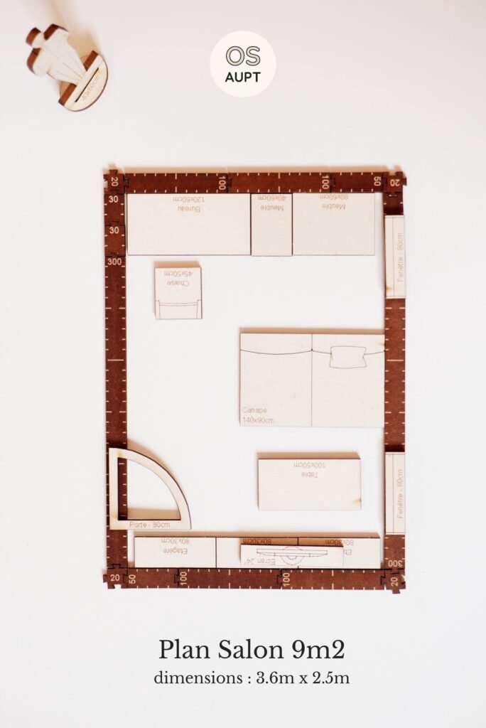 plan salon 9m2 en parallele avec espace bureau 3 6m x 2 5m osaupt 684x1024 1