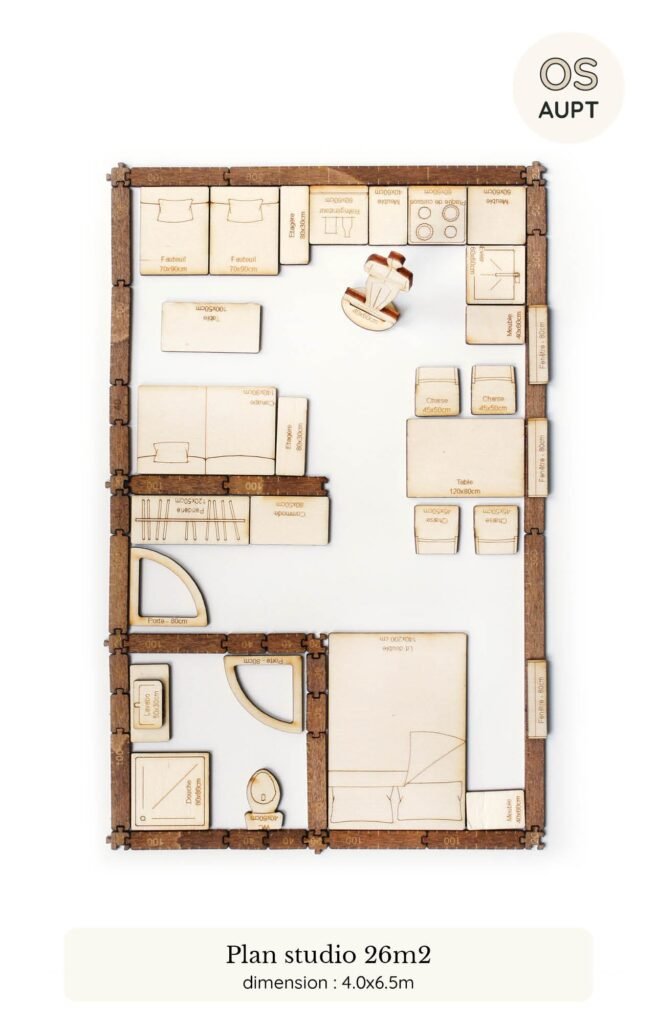 plan studio 26m2