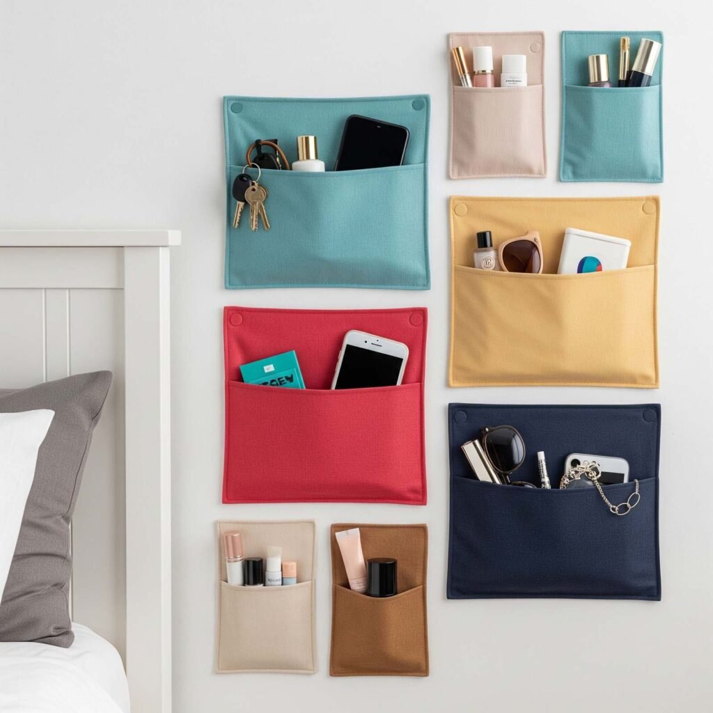 Rangement Chambre pochettes murales en tissu 1
