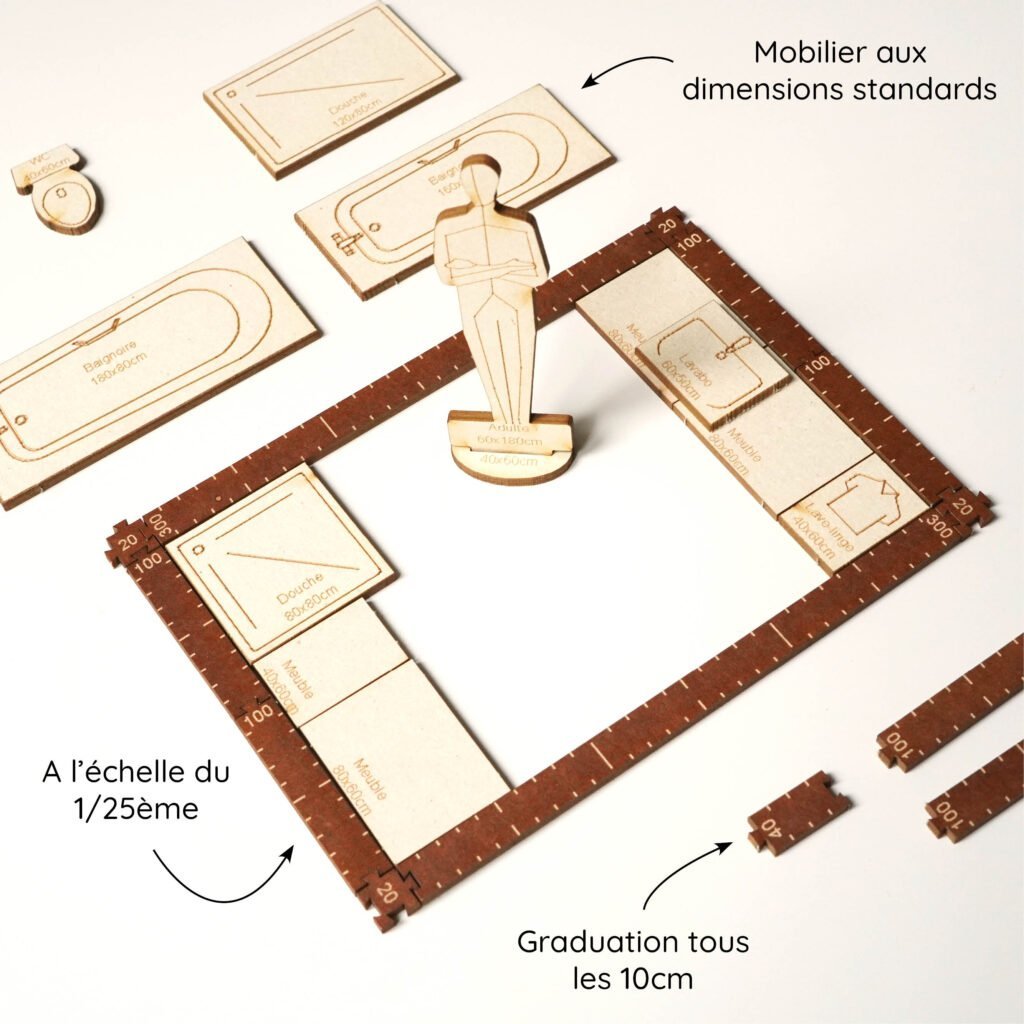 mobilier en bois pour maquette.