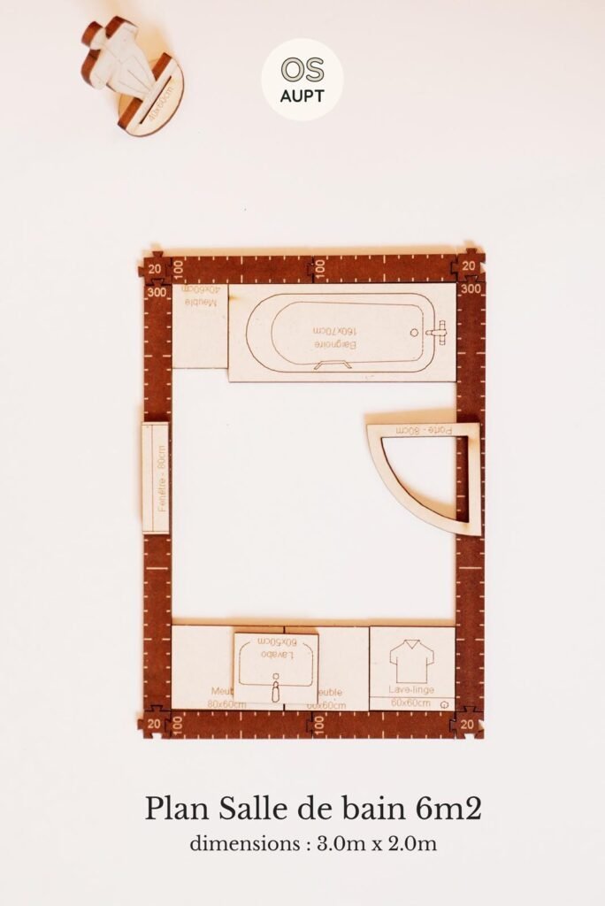 plan de salle de bain avec baignoire.