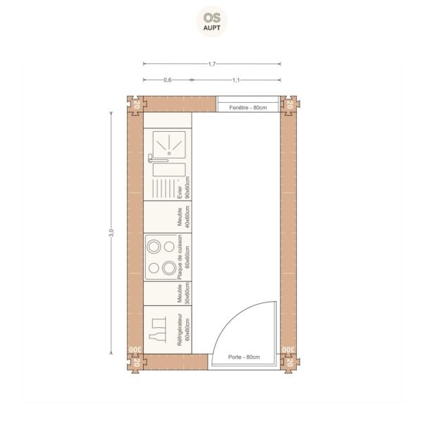 Plan cuisine 5m2 lineaire 1. 7 x 3. 0 m