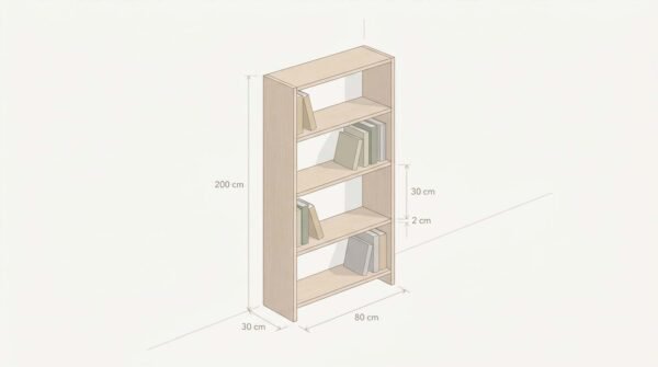 Dimensions bibliothèque : profondeur, hauteur et étagères