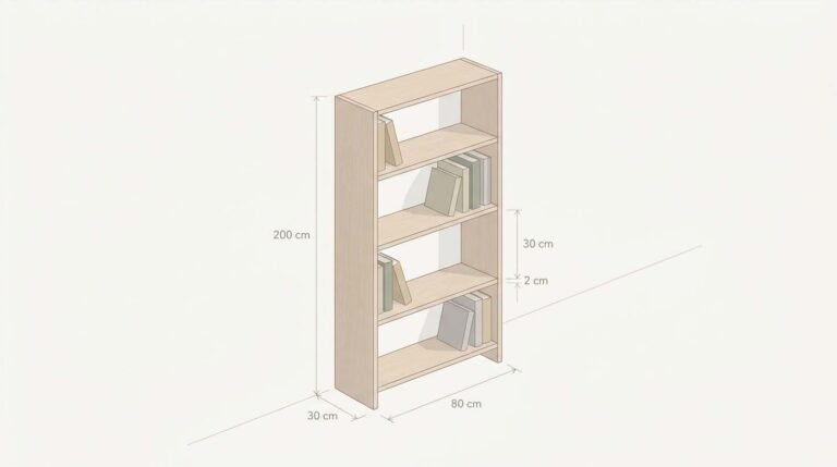 Dimensions bibliothèque : profondeur, hauteur et étagères