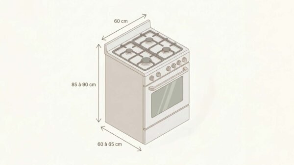 Dimensions cuisinière standard : largeur, hauteur et profondeur