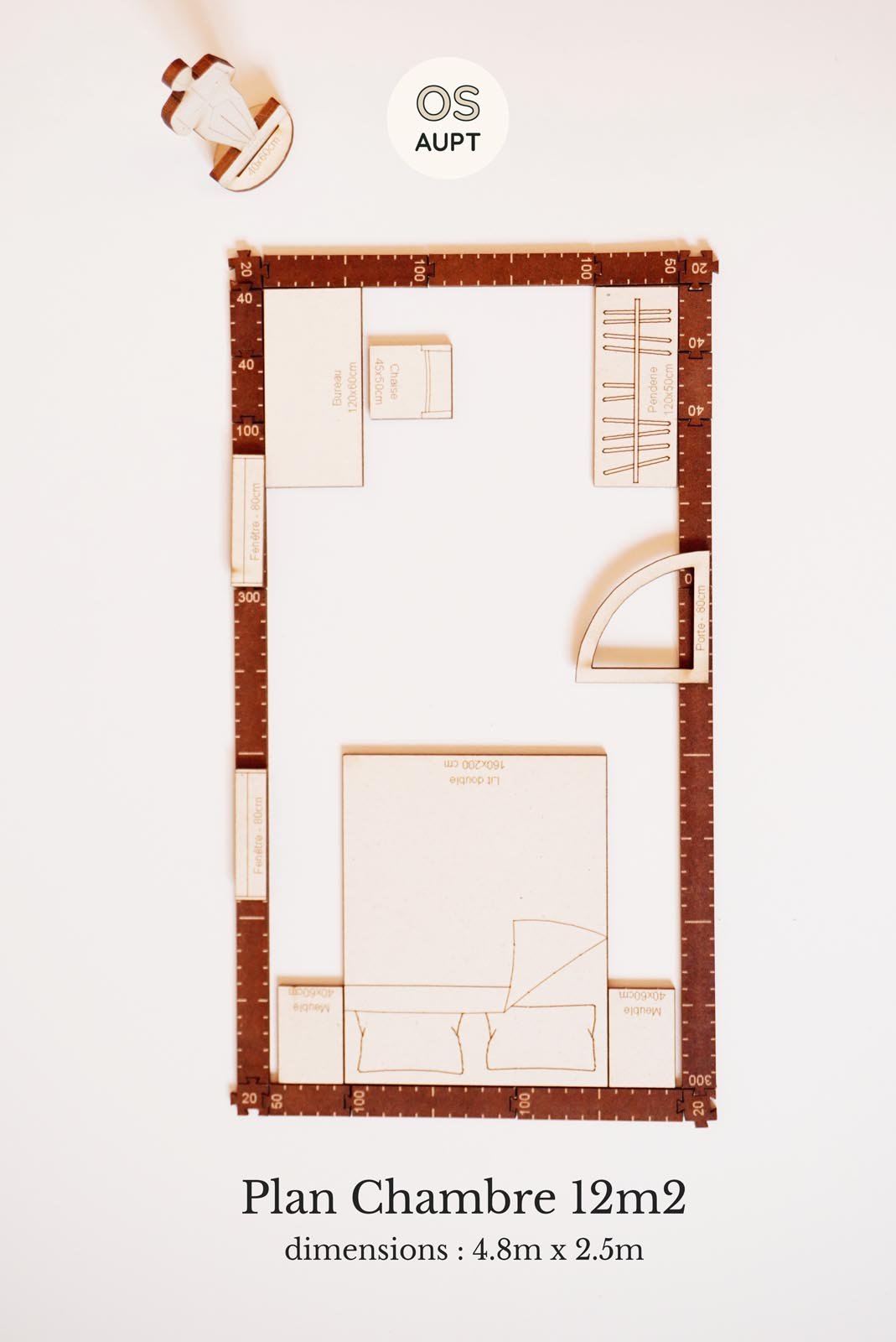 plan chambre 12m2 avec espace bureau