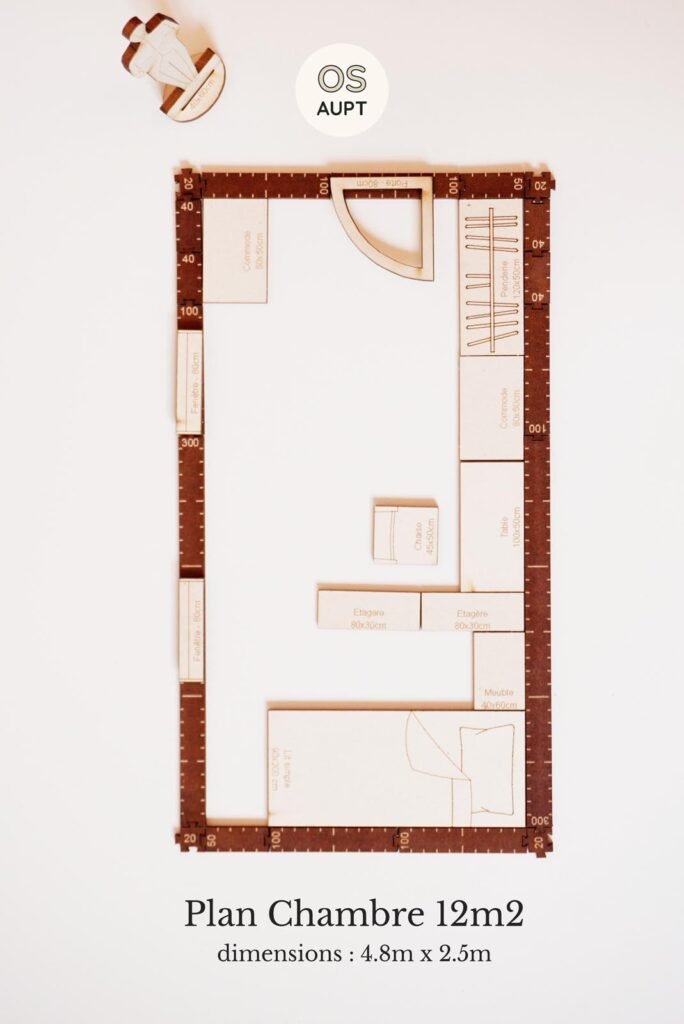 Plan Chambre 12m2 15 Plan Chambre 12m2 avec lit simple en linéaire
