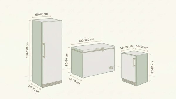 Dimensions congélateur : armoire, coffre et sous-plan