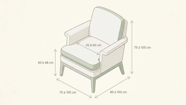 Dimensions fauteuil de salon : largeur, profondeur et hauteur